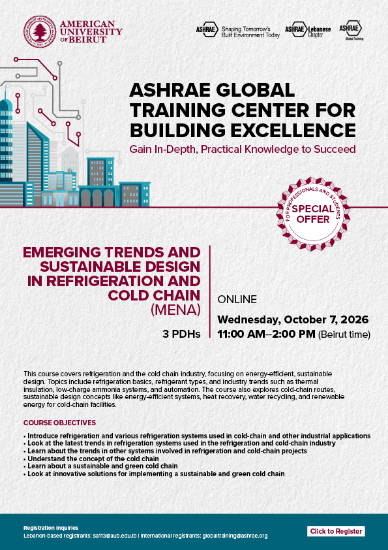 Picture of Emerging Trends and Sustainable Design in Refrigeration and Cold Chain (MENA) (For Professionals)