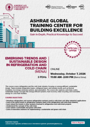 Picture of Emerging Trends and Sustainable Design in Refrigeration and Cold Chain (MENA) (For Students)