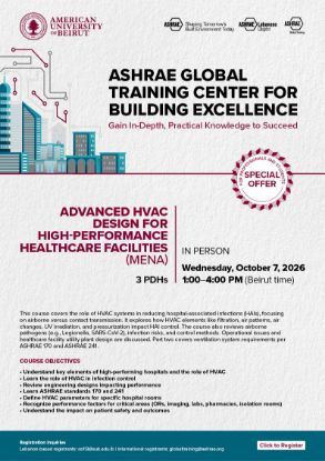 Picture of Advanced HVAC Design for High-Performance Healthcare Facilities (MENA) (For Professionals)